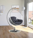 Sillón Luna Swing Bubble con acento plateado 