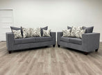 Conjunto de sofá y loveseat gris carbón 110