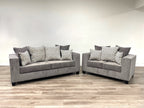 Conjunto de sofá y loveseat gris humo 110