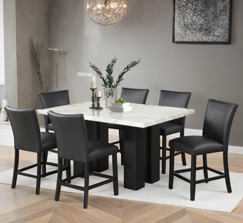 2220 PU Faux Marble Counter Height Table Set