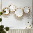 Wall Mirror Creative 3D Overlapping 4 Rings Metal Decor