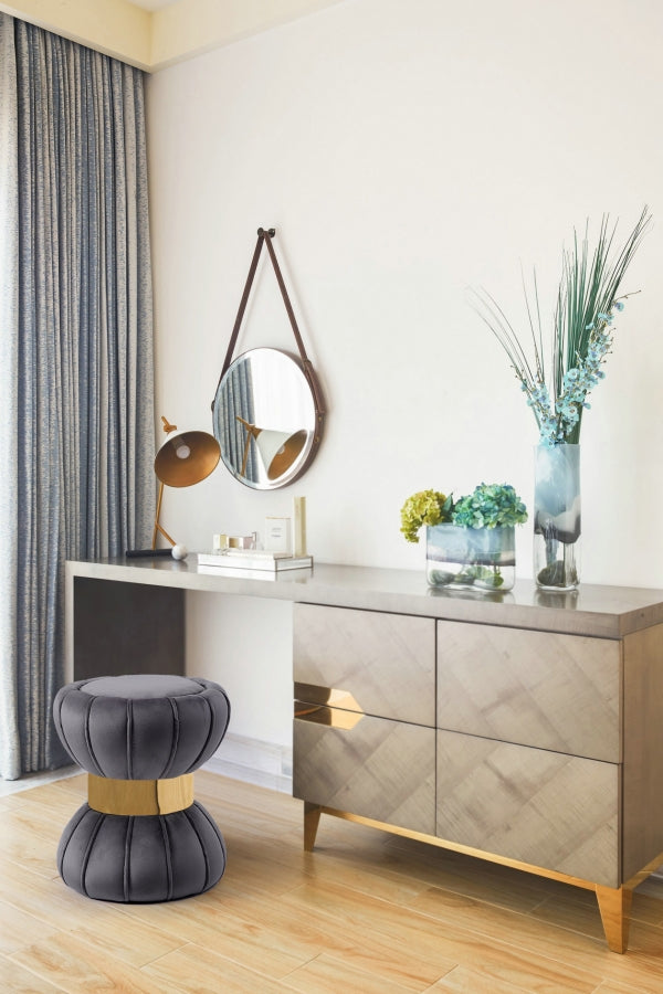 Taburete tapizado de terciopelo Vino