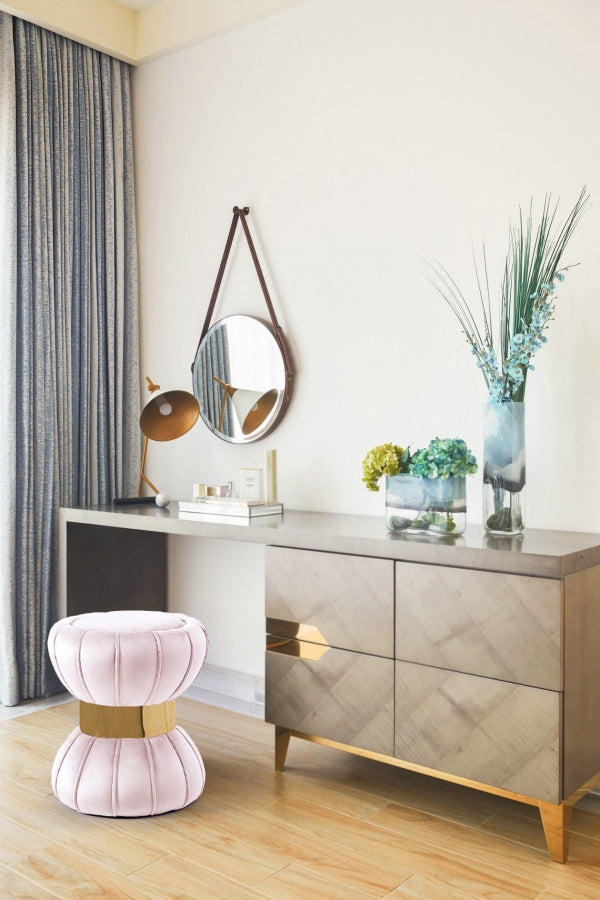 Taburete tapizado de terciopelo Vino