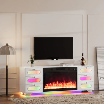 Fully Assembled 70" TV Stand Fireplace