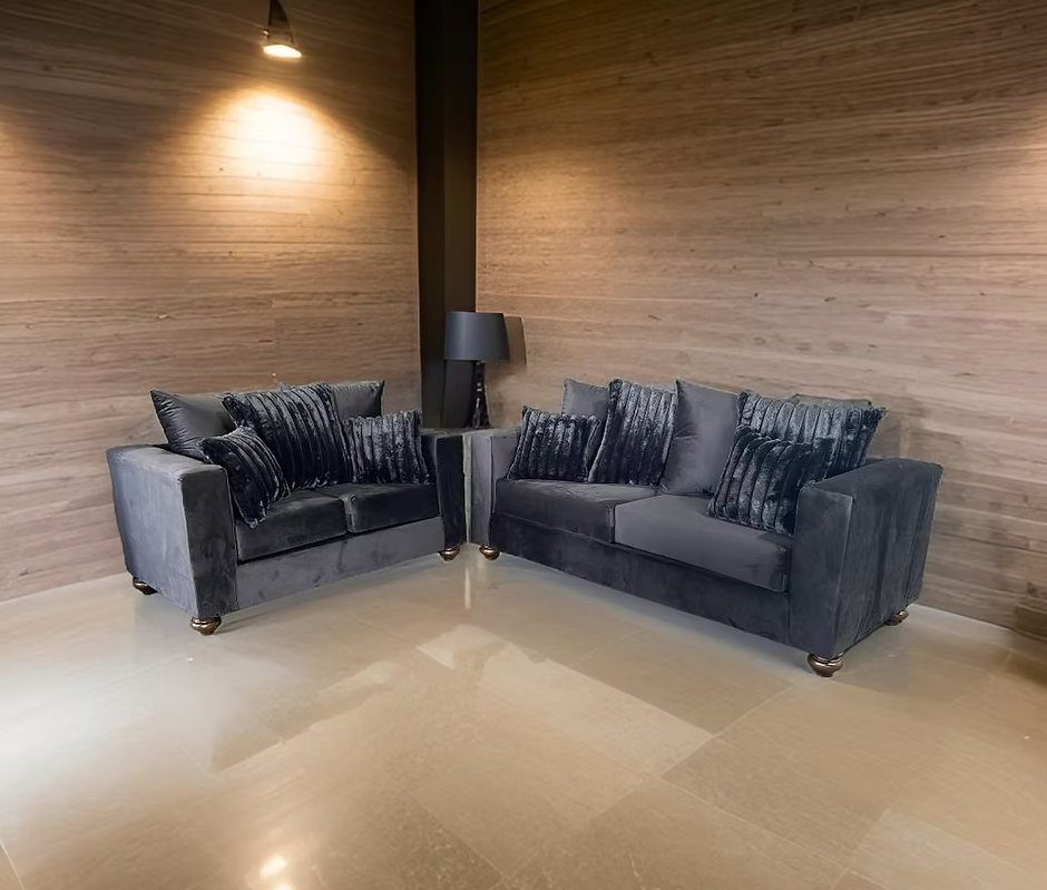 Conjunto de sofá y loveseat Rivera negro S310