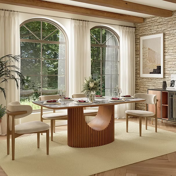 Juego de comedor Silvo de 79" (blanco brillante)