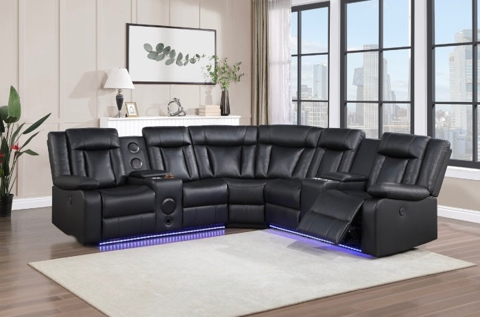 Sillón reclinable seccional Splendor SH8896BLK