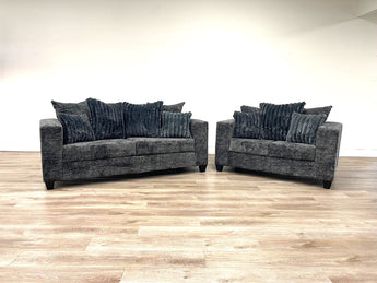 410 Charcoal Sofa and Loveseat Set