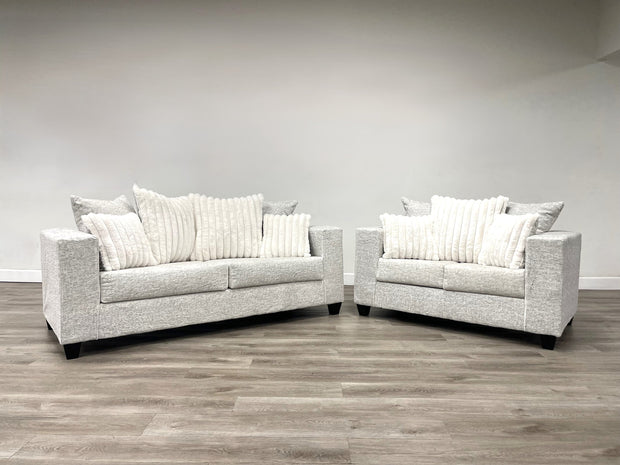 Conjunto de sofá y loveseat color crema 410