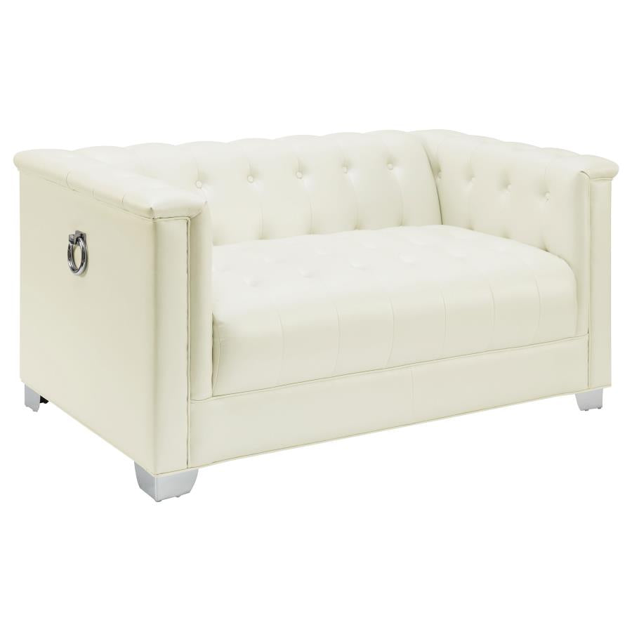 505391 Chaviano White Sofa + Loveseat Set