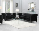 505817 Conjunto de sofá + loveseat negro Reventlow