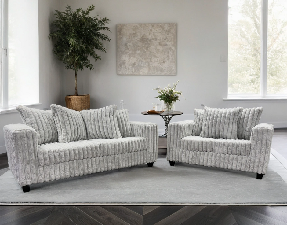 Conjunto de sofá y loveseat gris 510