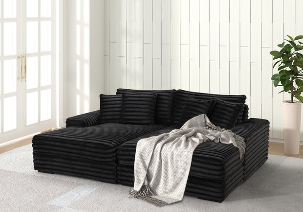 5400 Chaise Lounge Sofá Negro
