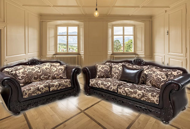 Sofá y loveseat marrón PU 601 