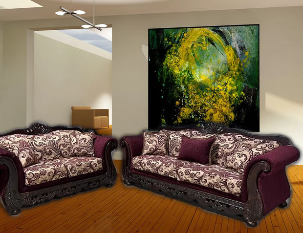 601 Sofá y loveseat rojo 