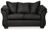 Ashley 75008 Darcy sofá negro y loveseat