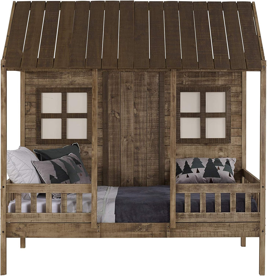 2103-TRWRS Twin Log Cabin Low Loft with Dual Drawers