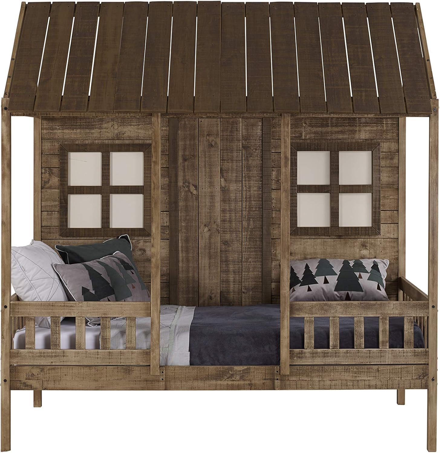 2103-TRWRS Twin Log Cabin Low Loft with Dual Drawers