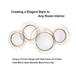 Wall Mirror Creative 3D Overlapping 4 Rings Metal Decor