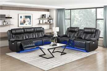 8457BLK Huron 2pc Recliner Set