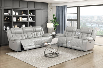 8457GRY Huron 2pc Recliner Set