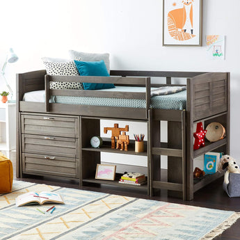 790-TAG-B Twin Louver Low Loft Bed - Configuration B