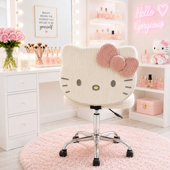 Hello Kitty Corduroy Swivel Vanity Chair