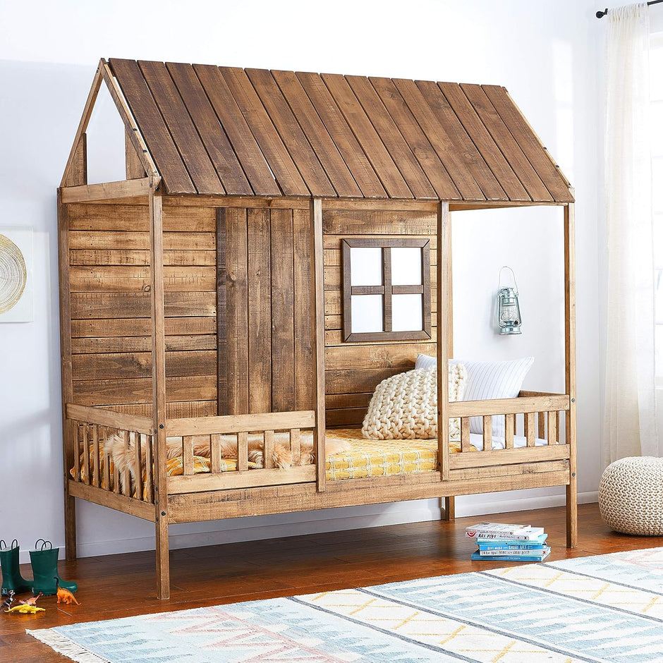 2103-TRWRS Twin Log Cabin Low Loft with Dual Drawers