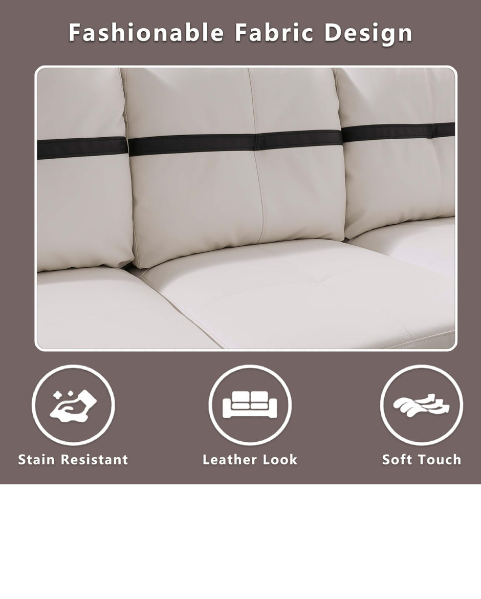 F09519B Conjunto de sofá seccional y otomana de PU