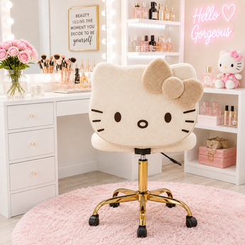 Hello Kitty Boucle Swivel Vanity Chair