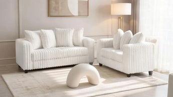 S300 Ivory Gia Sofa & Loveseat Set