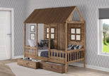 2103-TRWRS Twin Log Cabin Low Loft with Dual Drawers
