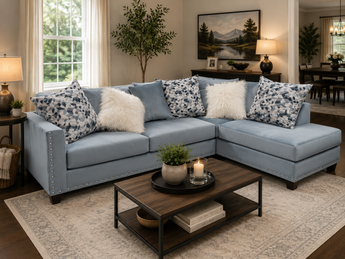 2019 Grey/Blue Sectional Nailheads