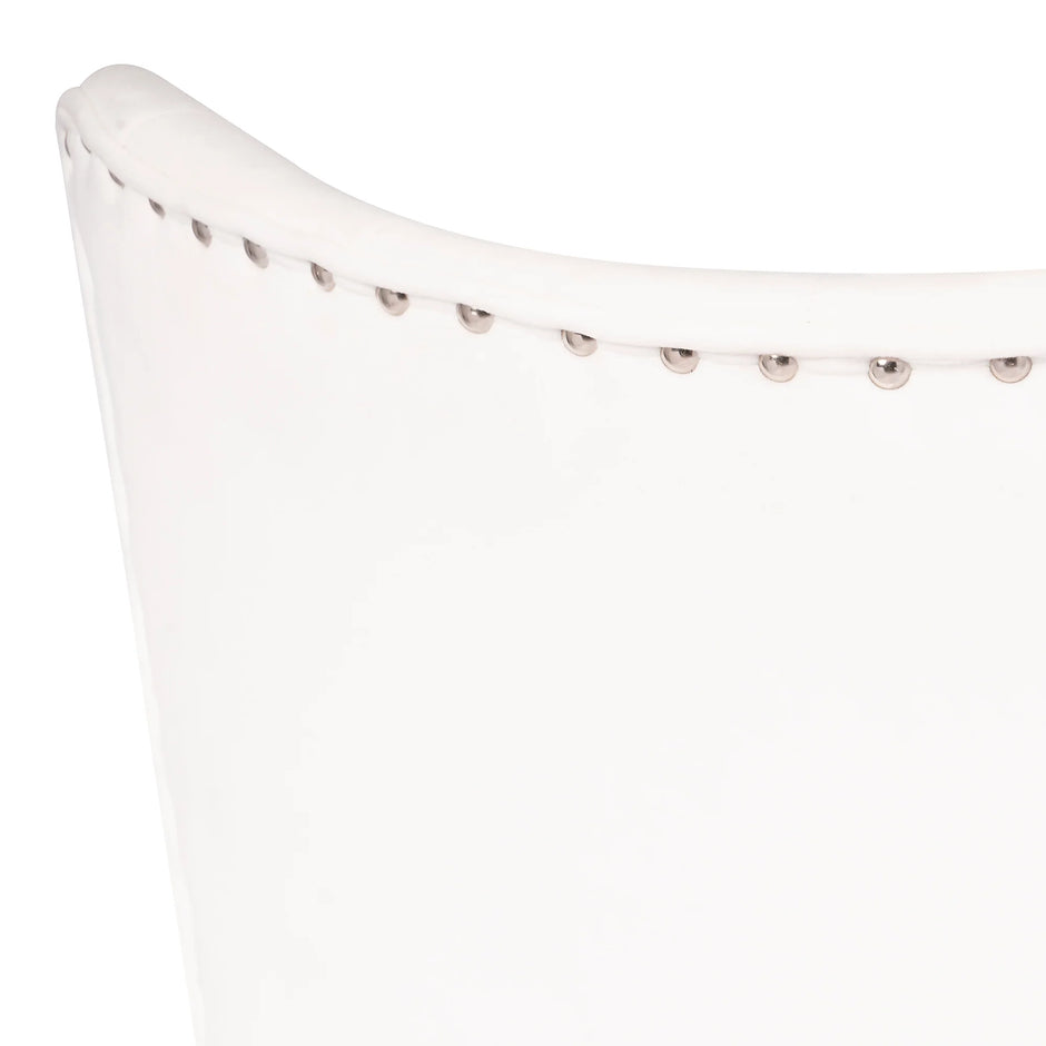 Sillón de tocador blanco capitoné Raven