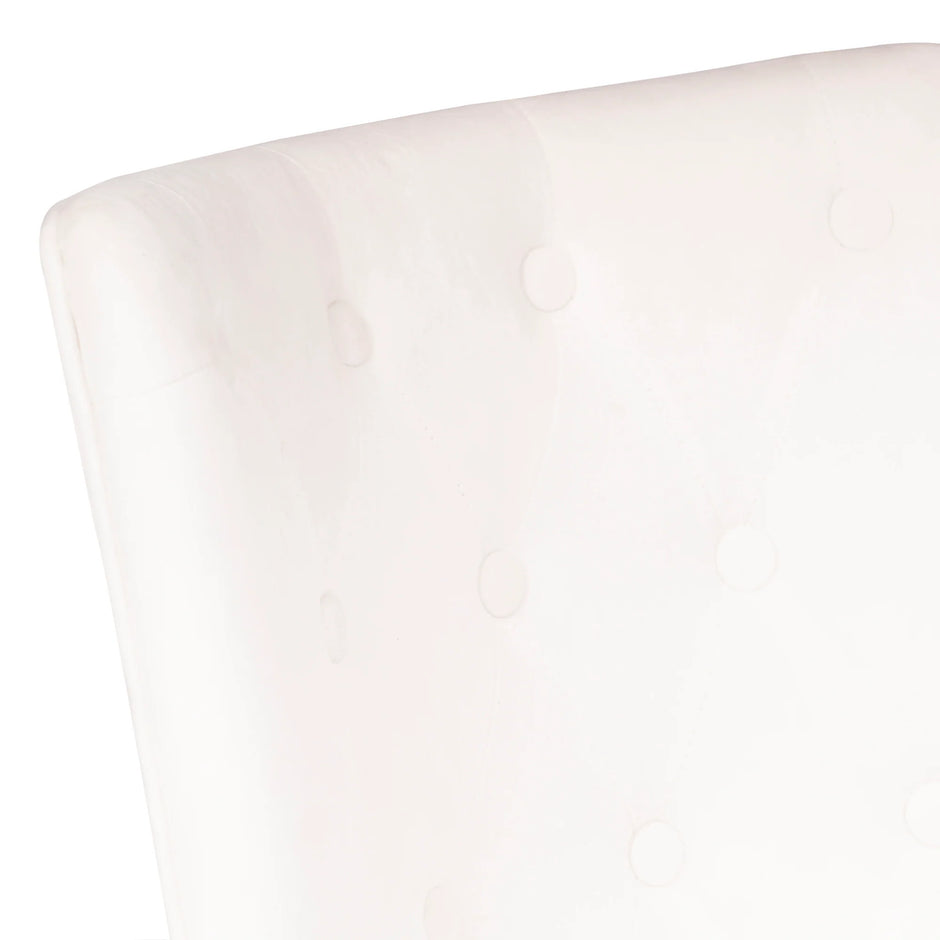 Sillón de tocador blanco capitoné Raven