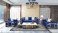 Conjunto de sofá y loveseat azul Lawrence