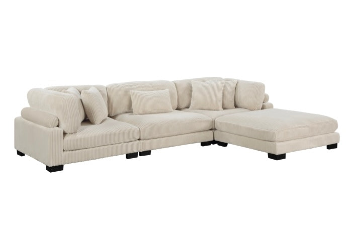 8555 Seccional modular de 4 piezas con otomana