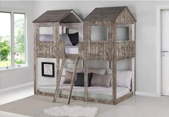 3225-TTRDW Grey Twin/Twin Tower Bunkbed