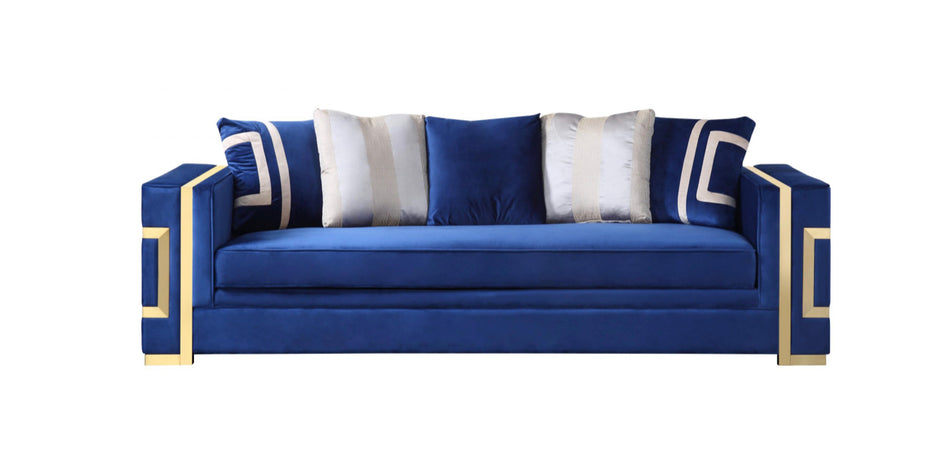 Conjunto de sofá y loveseat azul Lawrence