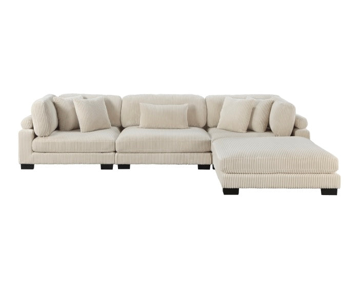 8555 Seccional modular de 4 piezas con otomana