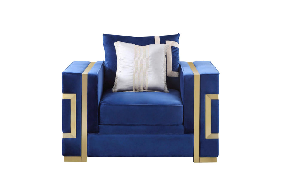 Conjunto de sofá y loveseat azul Lawrence