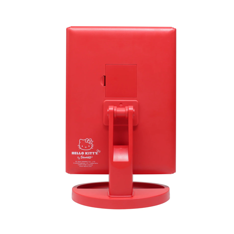 Espejo de maquillaje LED triple con diseño de manzanas de Hello Kitty