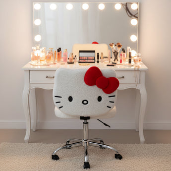 Hello Kitty Sherpa Swivel Vanity Chair