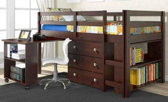 760-TCP Twin Low Loft Includes Desk, Chest & Bookcase