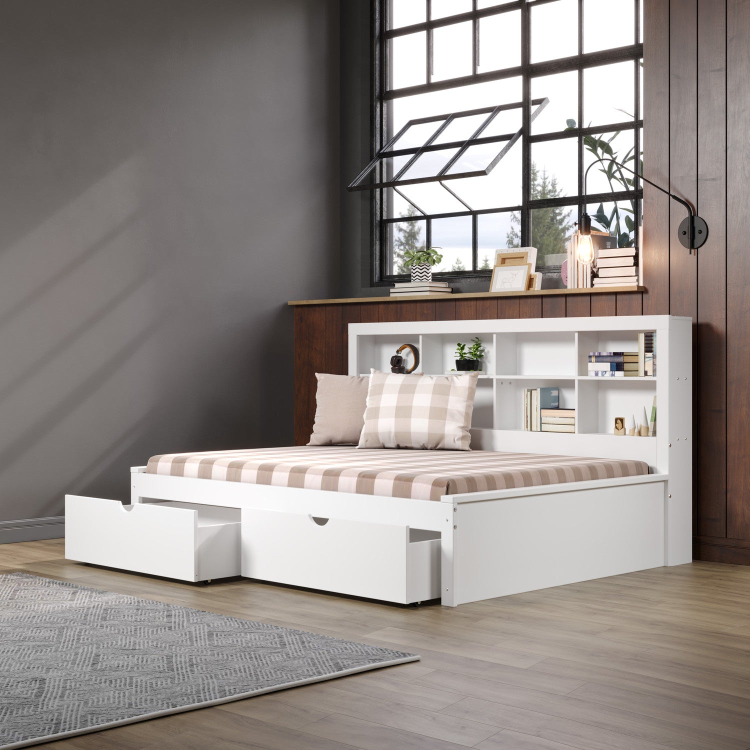 1733-TW Sofá-cama con estantería doble 