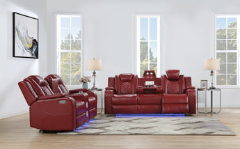 SH8895RED 2PC RADIANT SOFA, LOVE