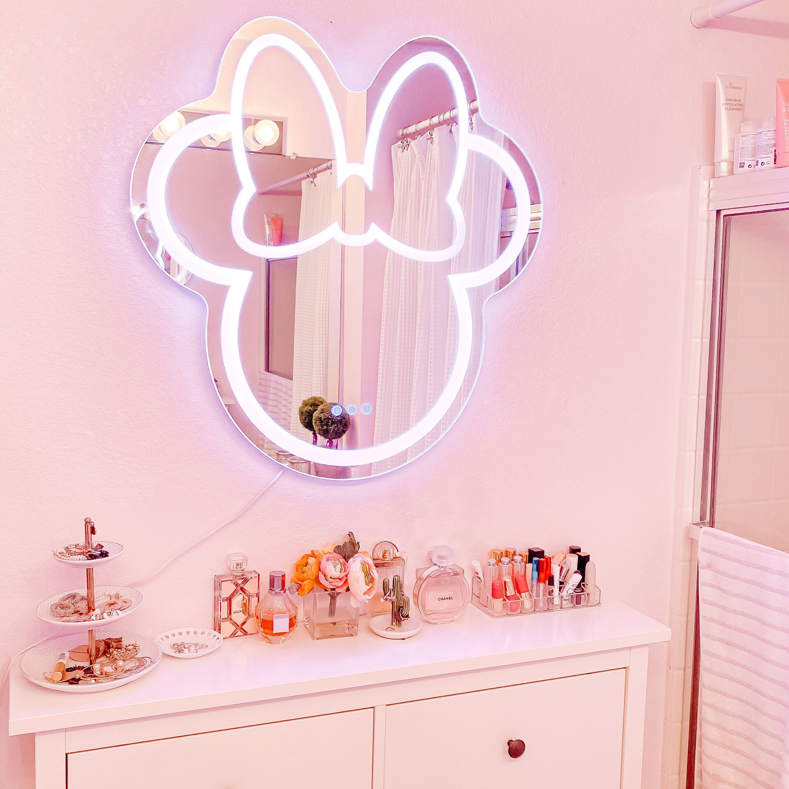 Espejo de pared LED Minnie Mouse