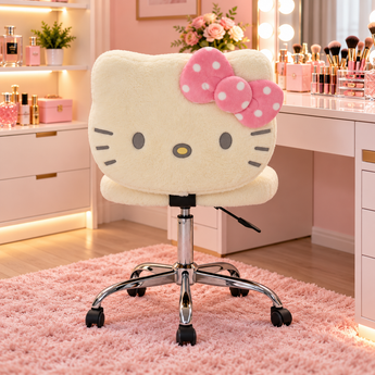 Hello Kitty Teddy Fur Swivel Vanity Chair
