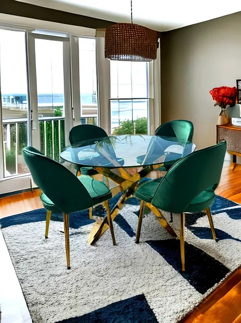 Juego de comedor dorado DT17003