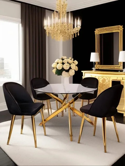 Juego de comedor dorado DT17003